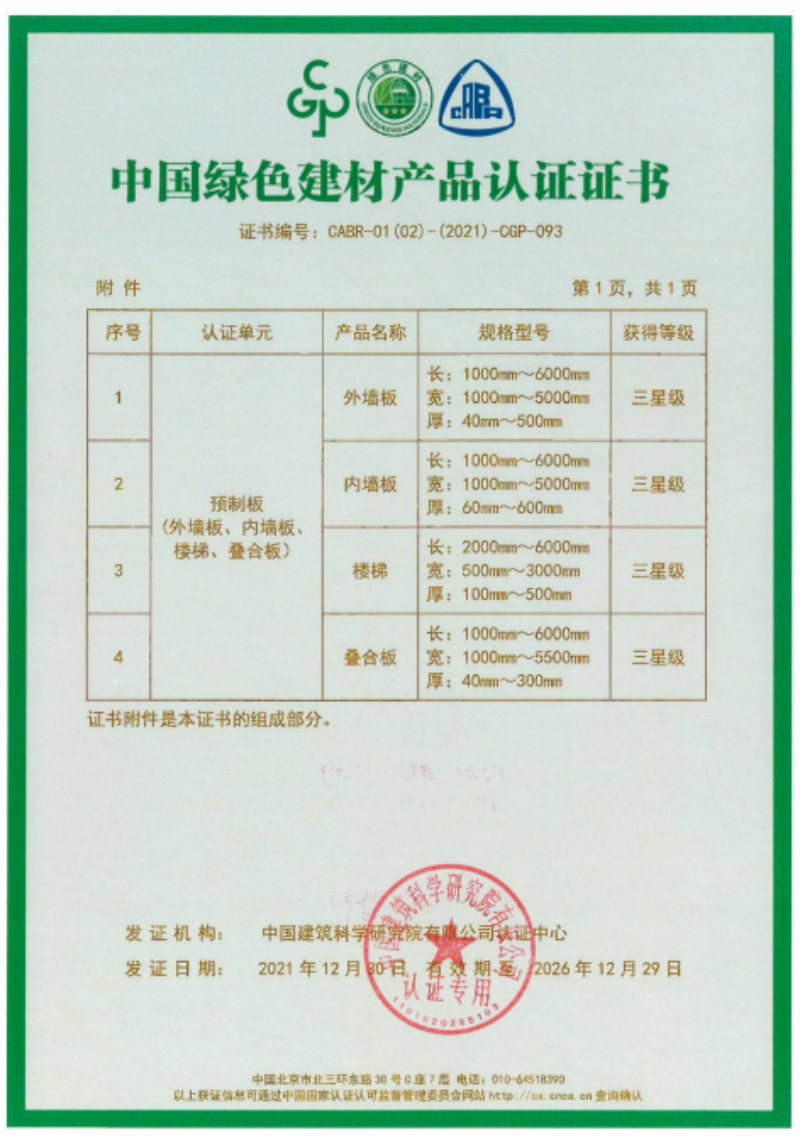 榮華建科順利通過山東省首批裝配式 建筑預(yù)制構(gòu)件綠色建材三星級認證(圖2)